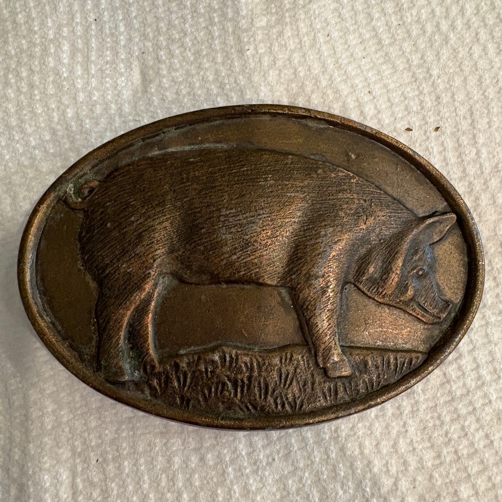 Vintage Bronze Color Pig Belt Buckle